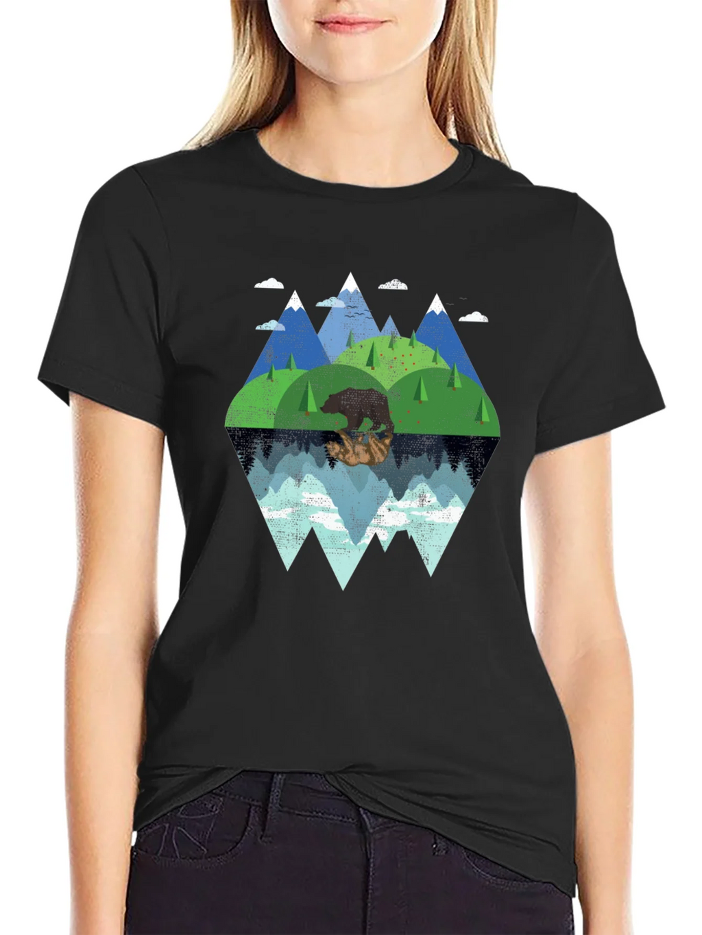 Mountain Bear Graphic Tee - Nature Lovers T-Shirt product image 2
