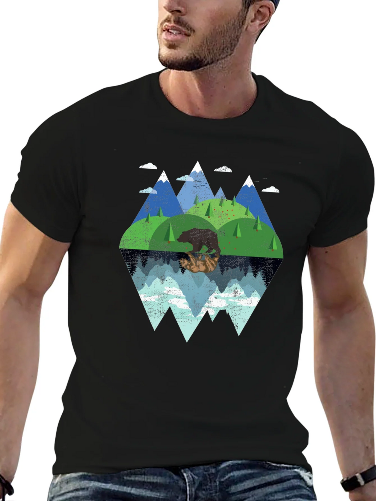Mountain Bear Graphic Tee - Nature Lovers T-Shirt product image 6
