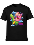 Cartoon Artist Riding Unicorn T-Shirt product image 1