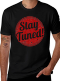 Stay Tuned Graphic Tee - Black Cotton T-Shirt product image 1