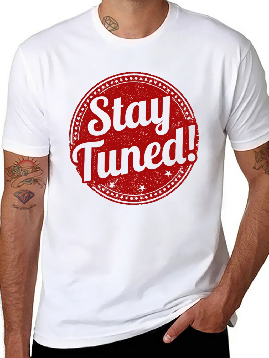 Stay Tuned Graphic Tee - Black Cotton T-Shirt product image 7