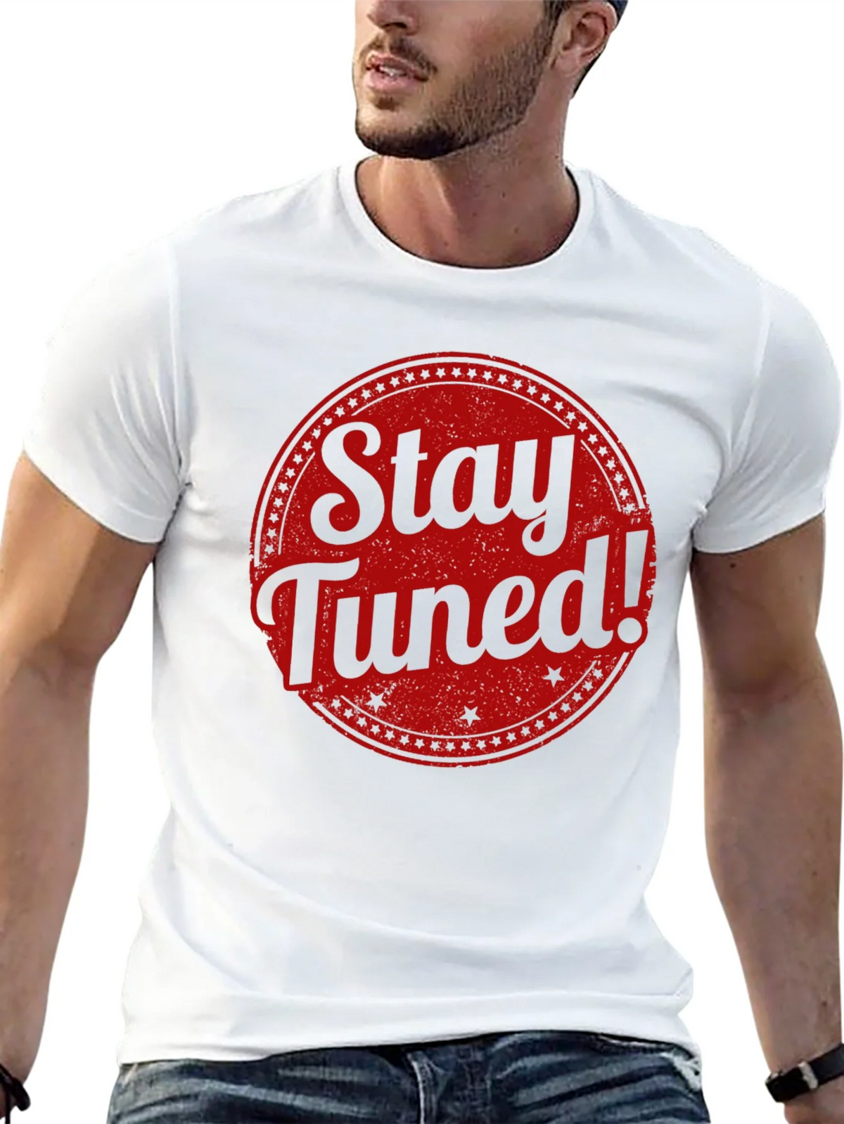 Stay Tuned Graphic Tee - Black Cotton T-Shirt product image 12