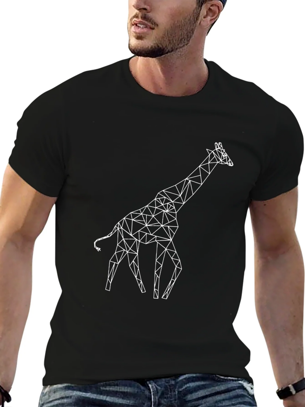 Geometric Giraffe T-Shirt - Unique Polygonal Design product image 5