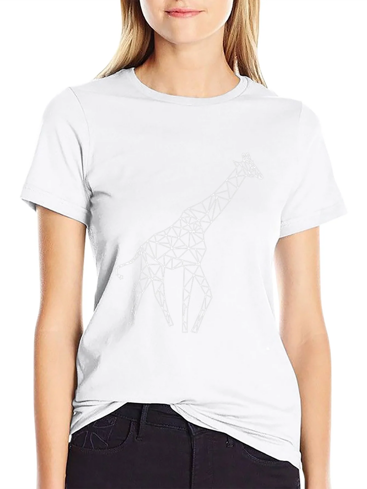 Geometric Giraffe T-Shirt - Unique Polygonal Design product image 7