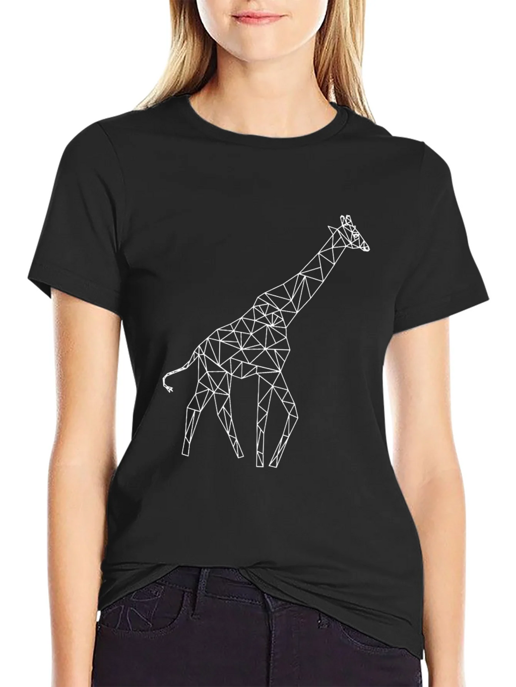 Geometric Giraffe T-Shirt - Unique Polygonal Design product image 2