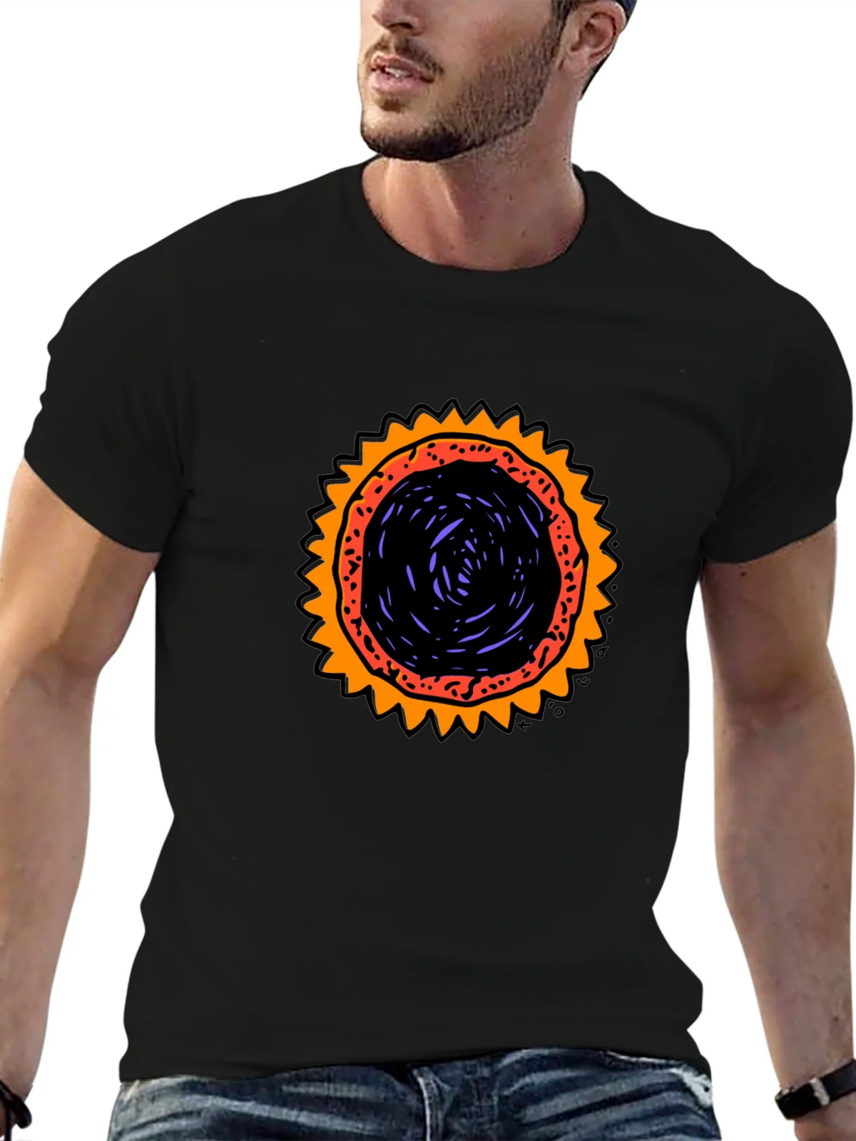Graphic Sunburst T-Shirt - Black product image 6