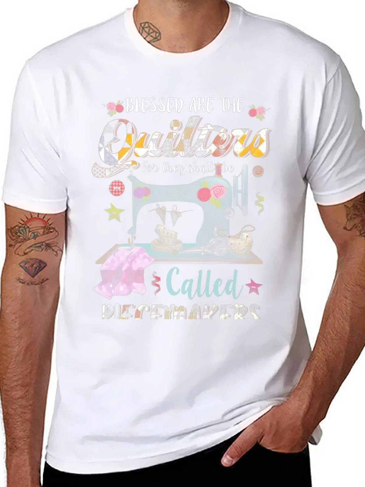 Blessed Quilters T-Shirt - Sewing Machine Design product image 6