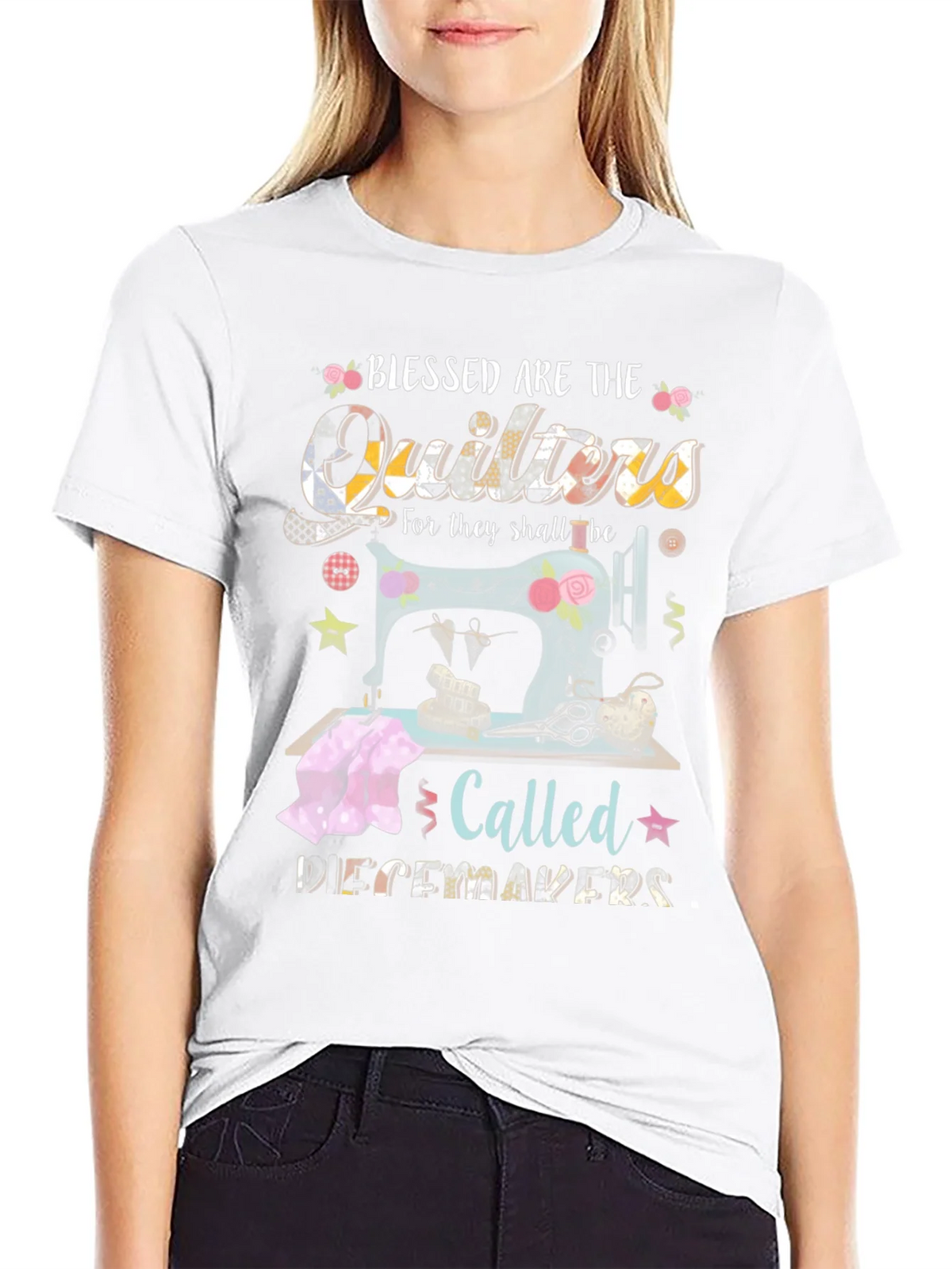Blessed Quilters T-Shirt - Sewing Machine Design product image 7