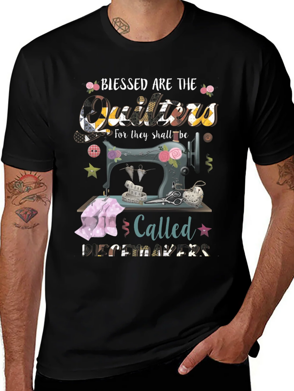 Blessed Quilters T-Shirt - Sewing Machine Design product image 1