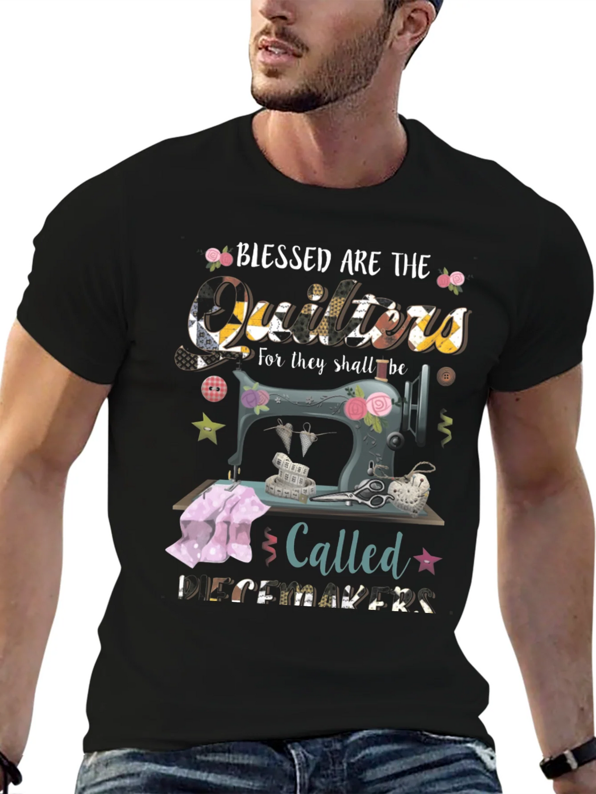 Blessed Quilters T-Shirt - Sewing Machine Design product image 5