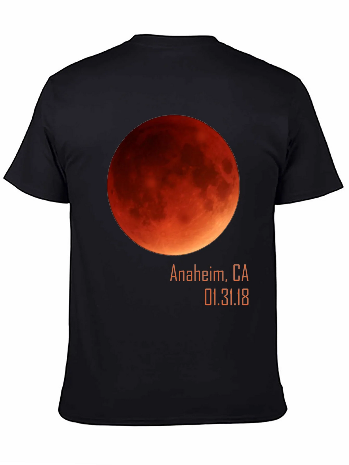 Blood Moon Eclipse Anaheim CA 1/31/18 Black T-Shirt product image 4