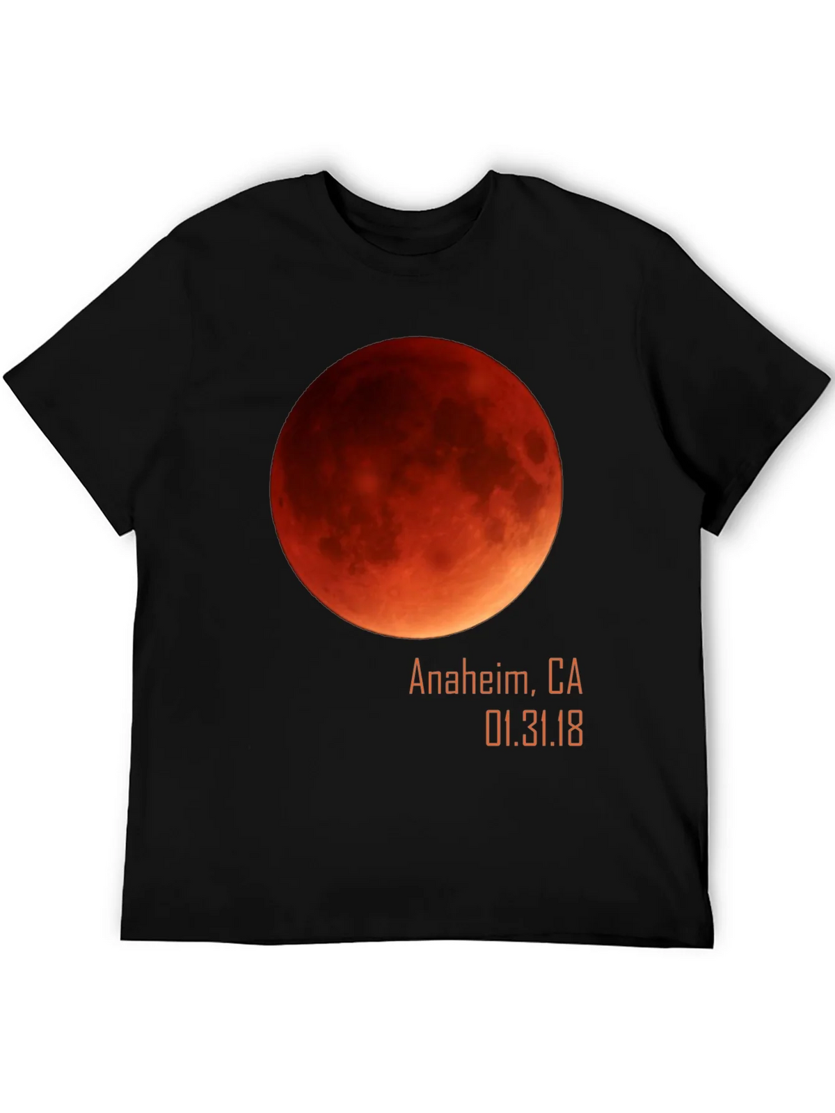 Blood Moon Eclipse Anaheim CA 1/31/18 Black T-Shirt product image 5