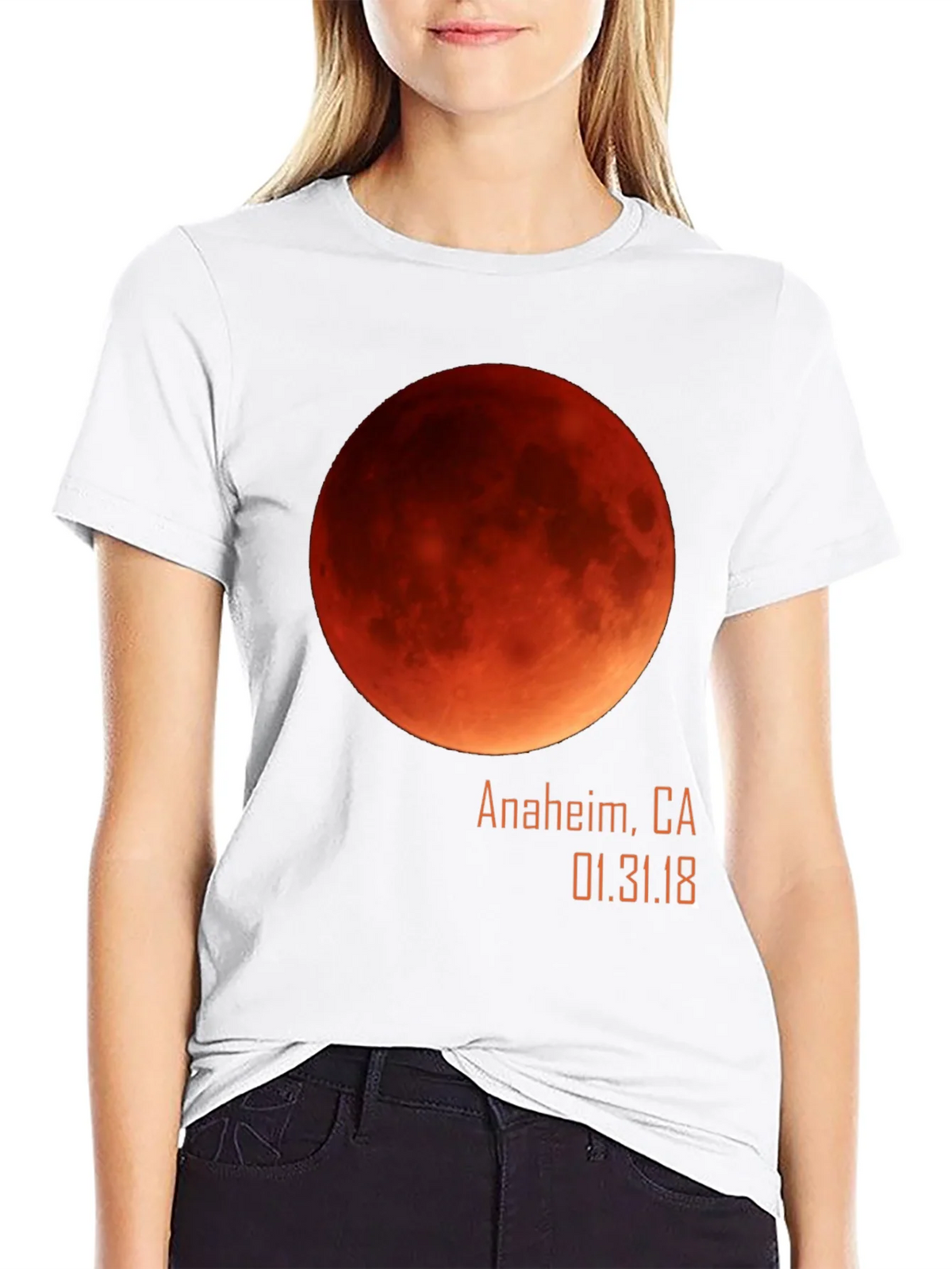 Blood Moon Eclipse Anaheim CA 1/31/18 Black T-Shirt product image 8