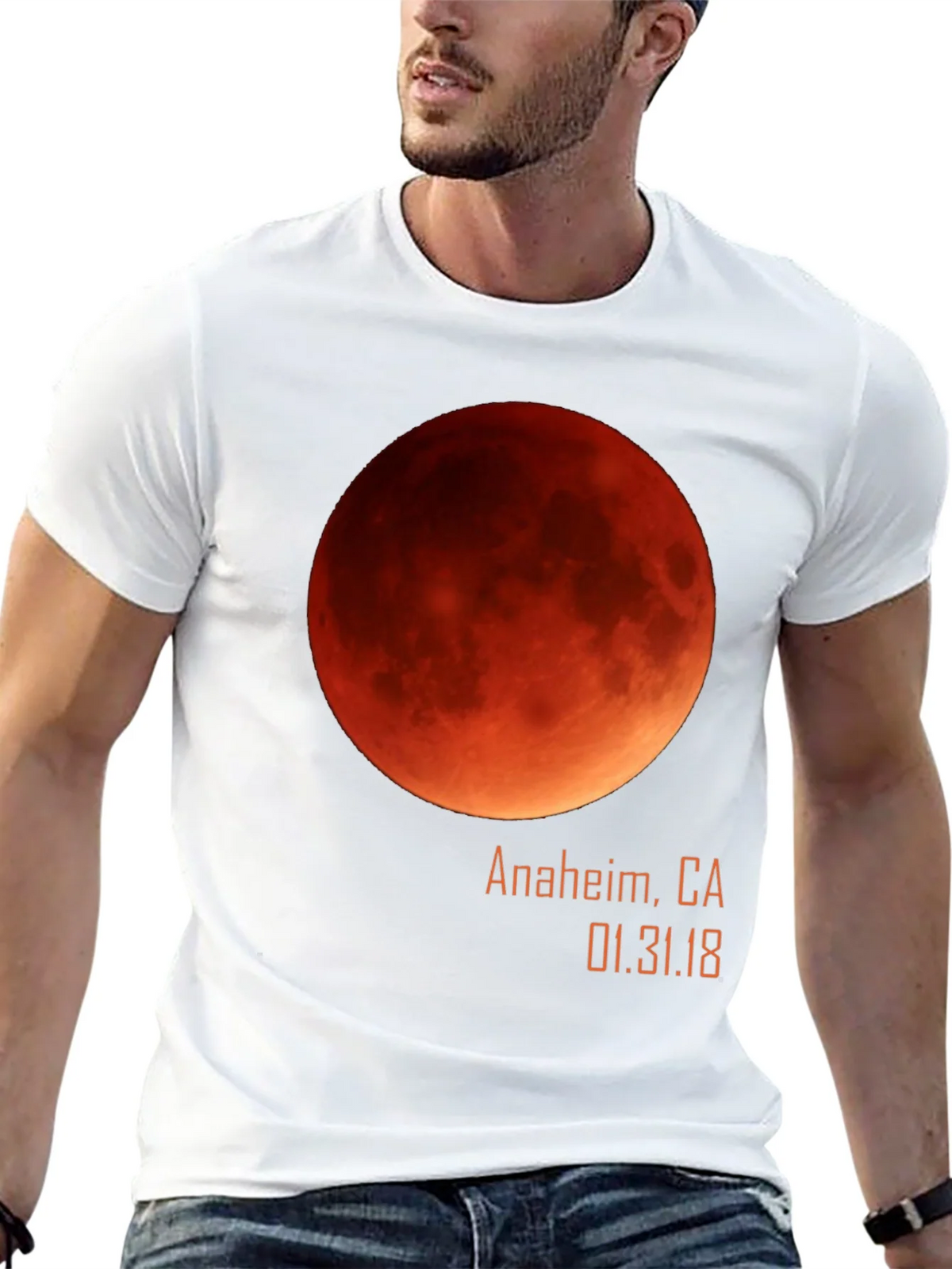 Blood Moon Eclipse Anaheim CA 1/31/18 Black T-Shirt product image 12