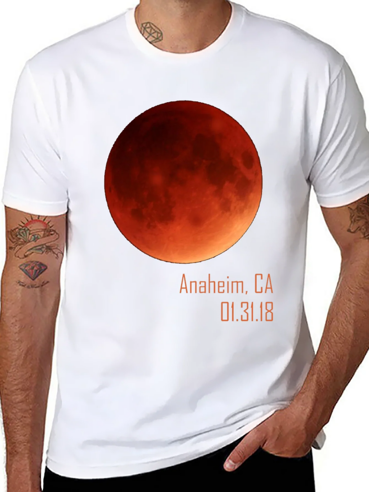 Blood Moon Eclipse Anaheim CA 1/31/18 Black T-Shirt product image 7