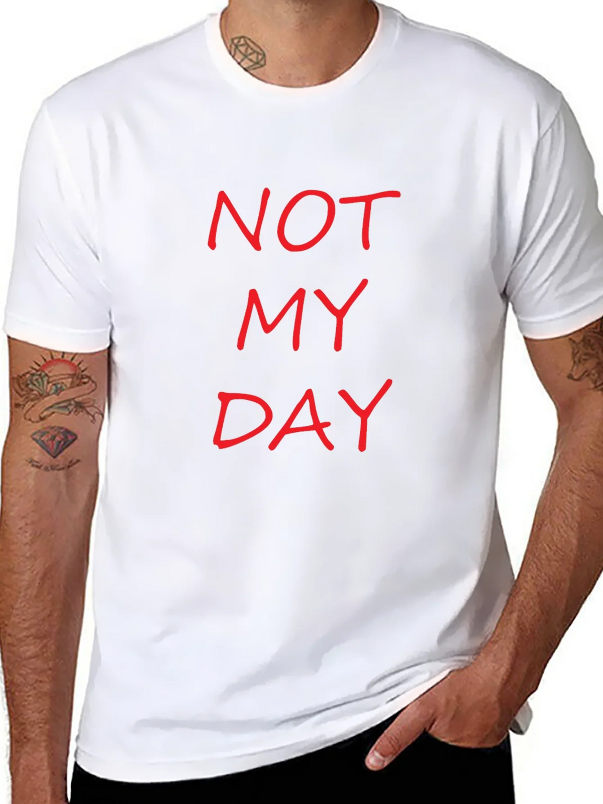 Not My Day Slogan Tee - Casual Black T-Shirt product image 7