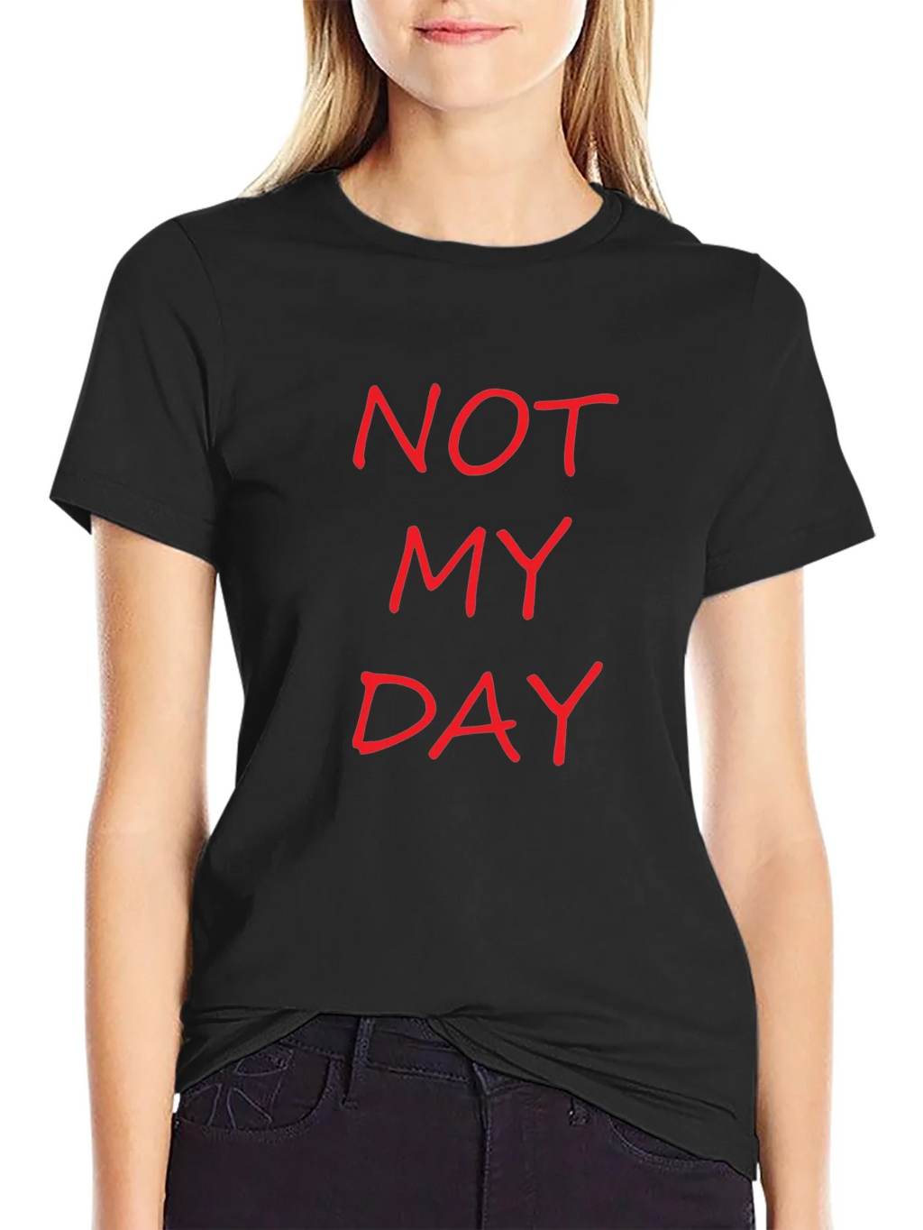 Not My Day Slogan Tee - Casual Black T-Shirt product image 2
