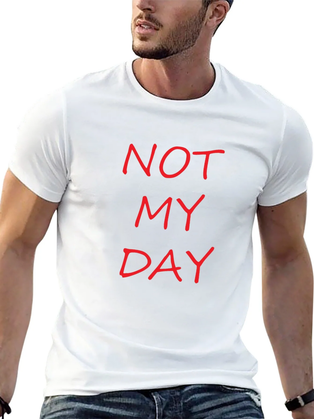 Not My Day Slogan Tee - Casual Black T-Shirt product image 11