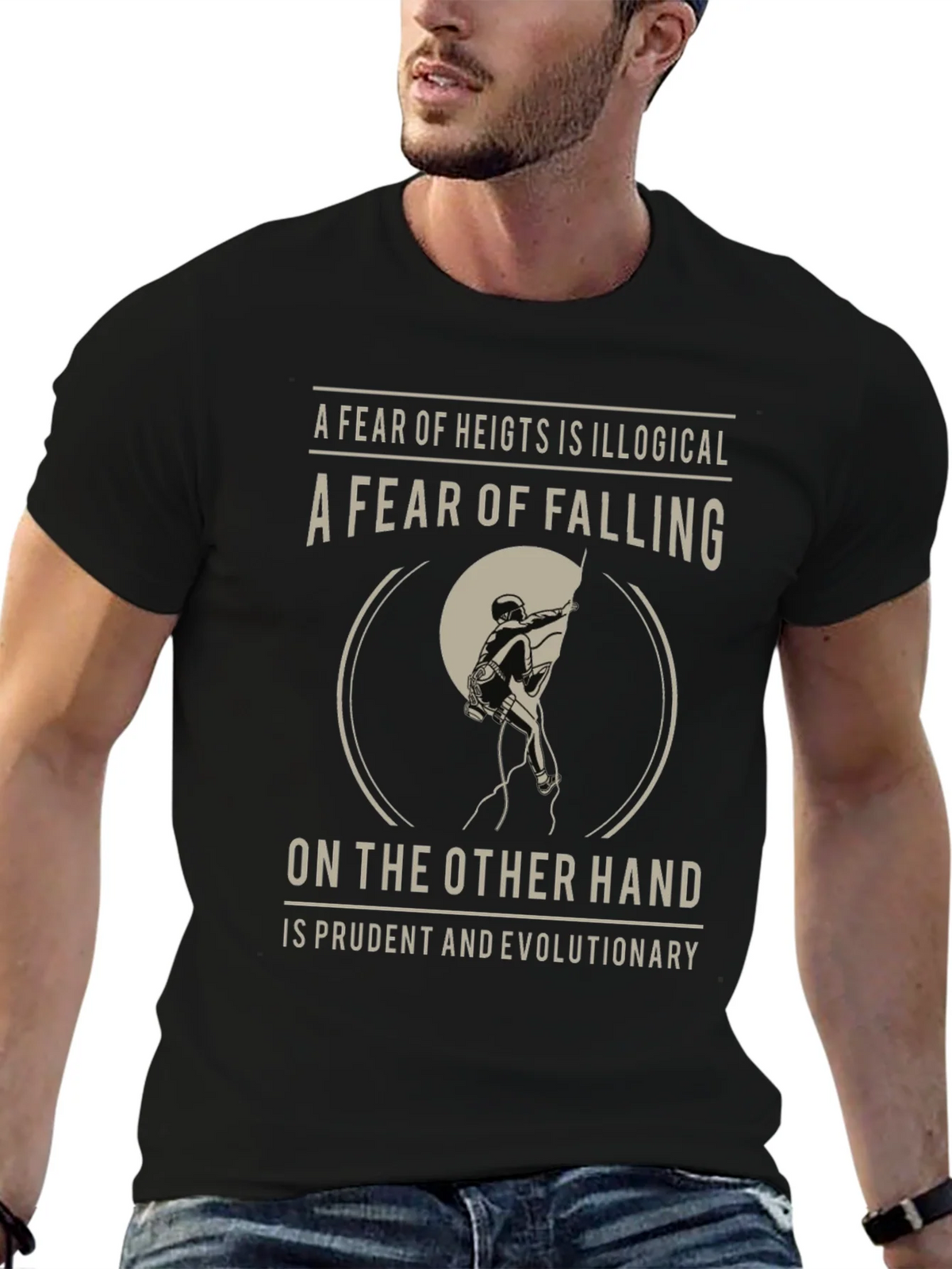 Climbing T-Shirt: Fear of Falling Design product image 6
