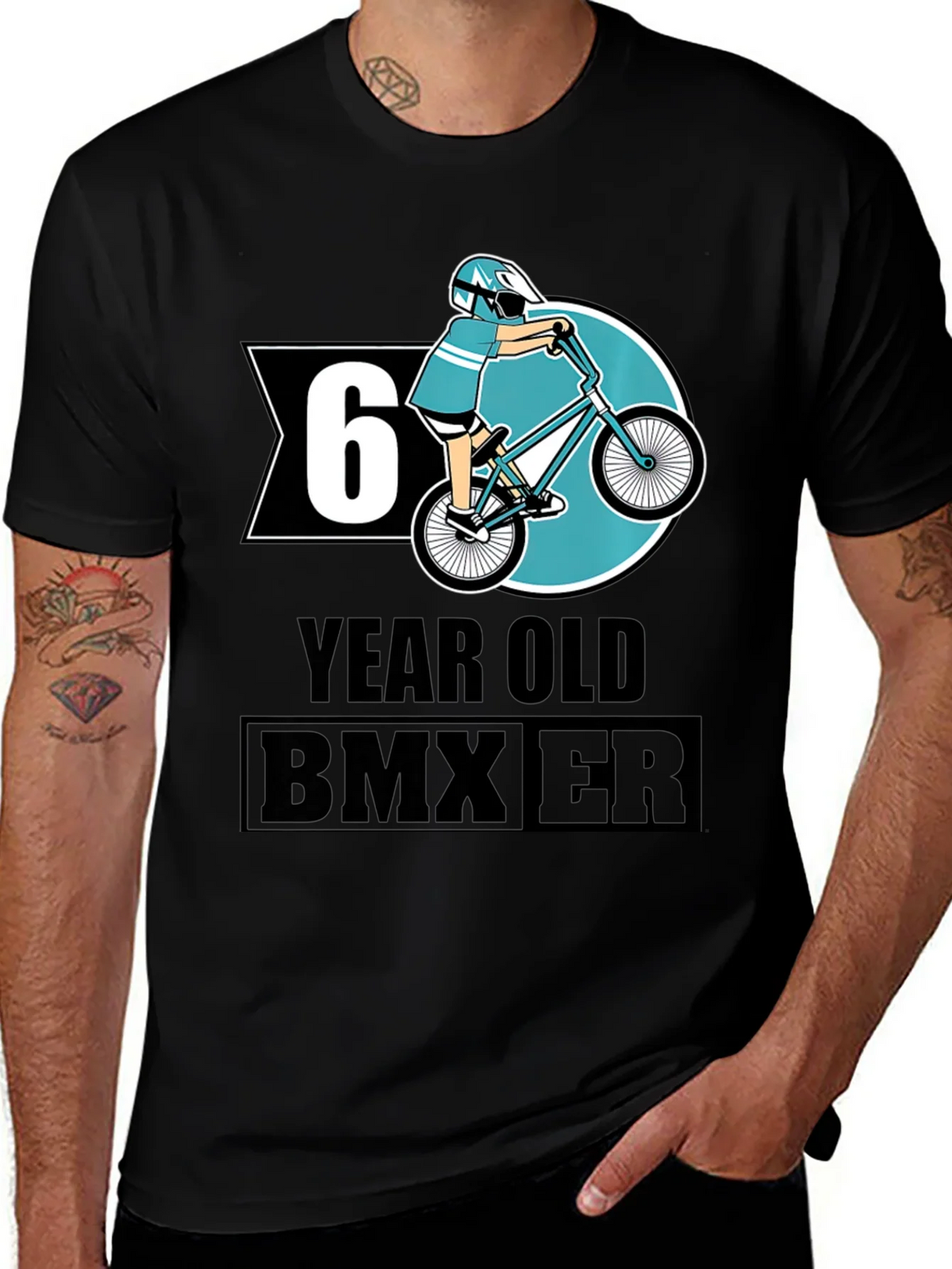 6 Year Old BMX Rider T-Shirt - Black Cotton Tee product image 1