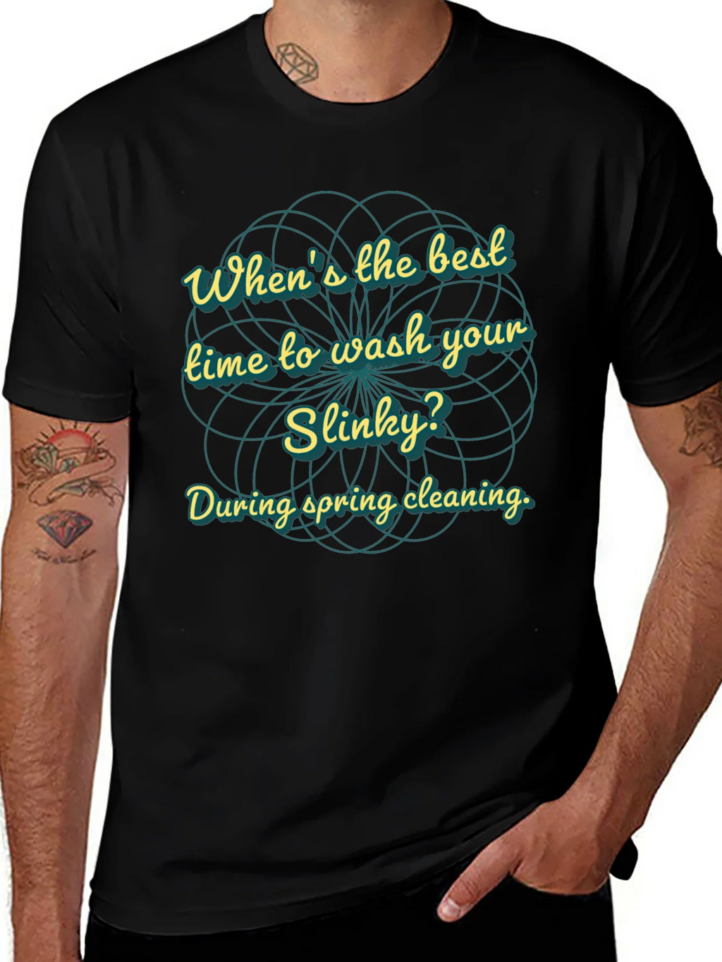Slinky Spring Cleaning T-Shirt - Humorous Graphic Tee product image 1