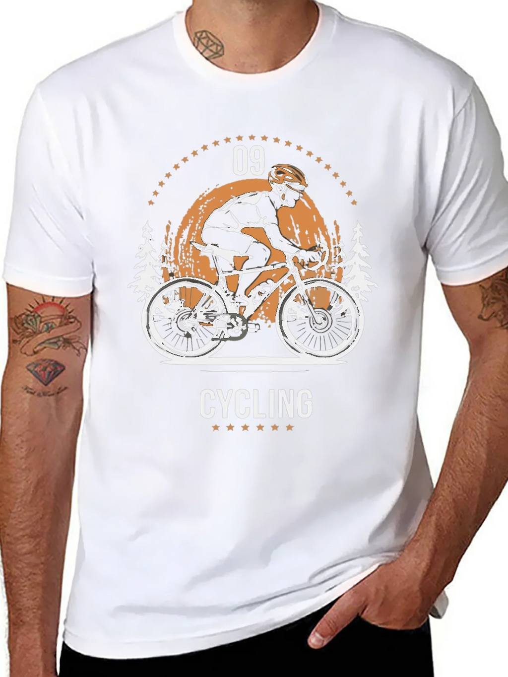 Cycling Graphic T-Shirt - Black Cotton Tee product image 5