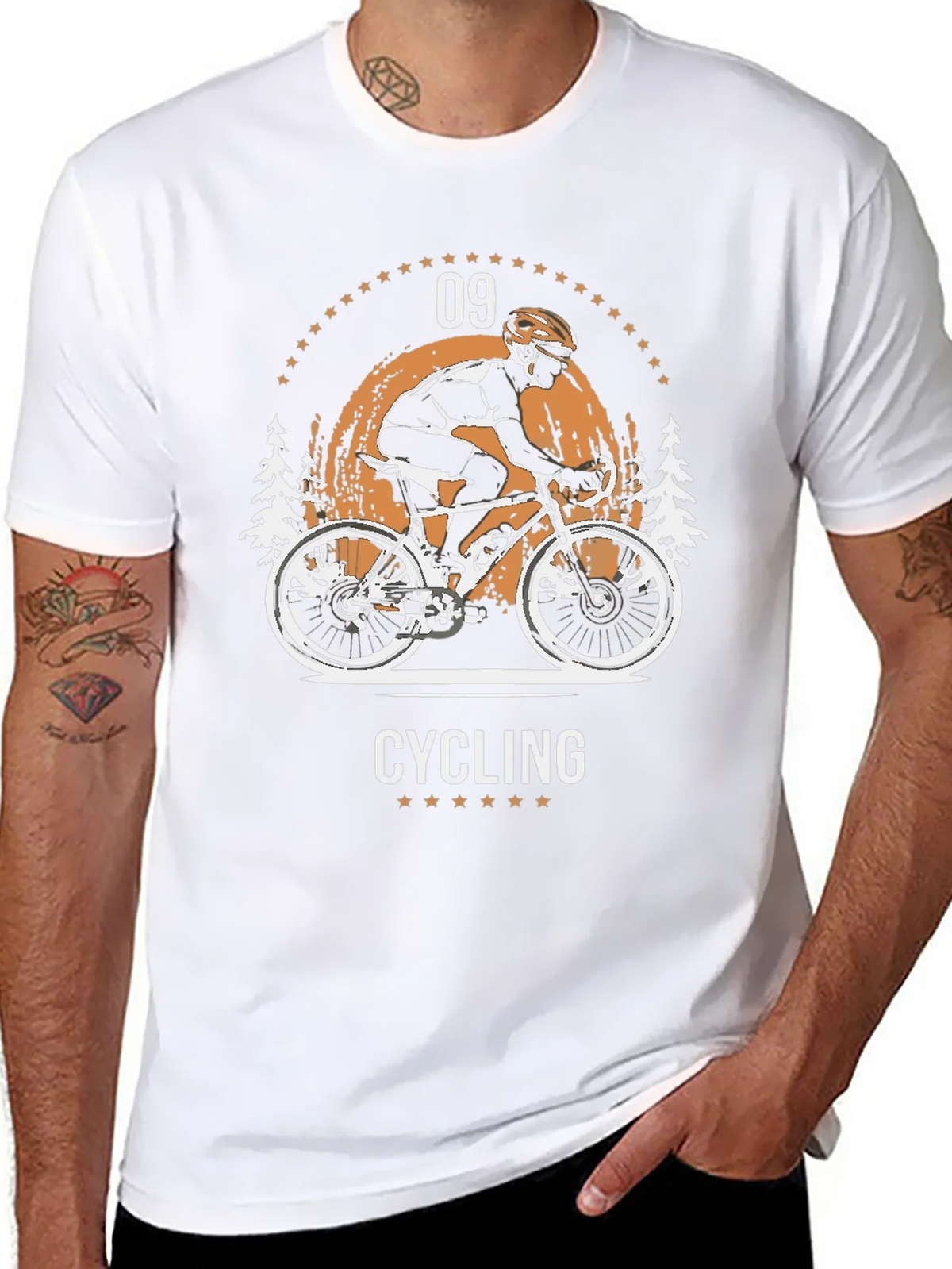 Cycling Graphic T-Shirt - Black Cotton Tee product image 5