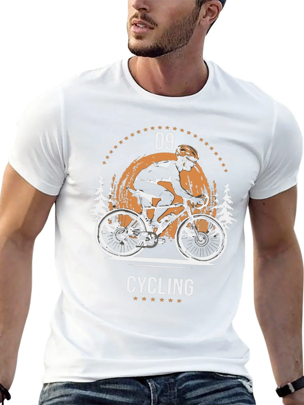 Cycling Graphic T-Shirt - Black Cotton Tee product image 7