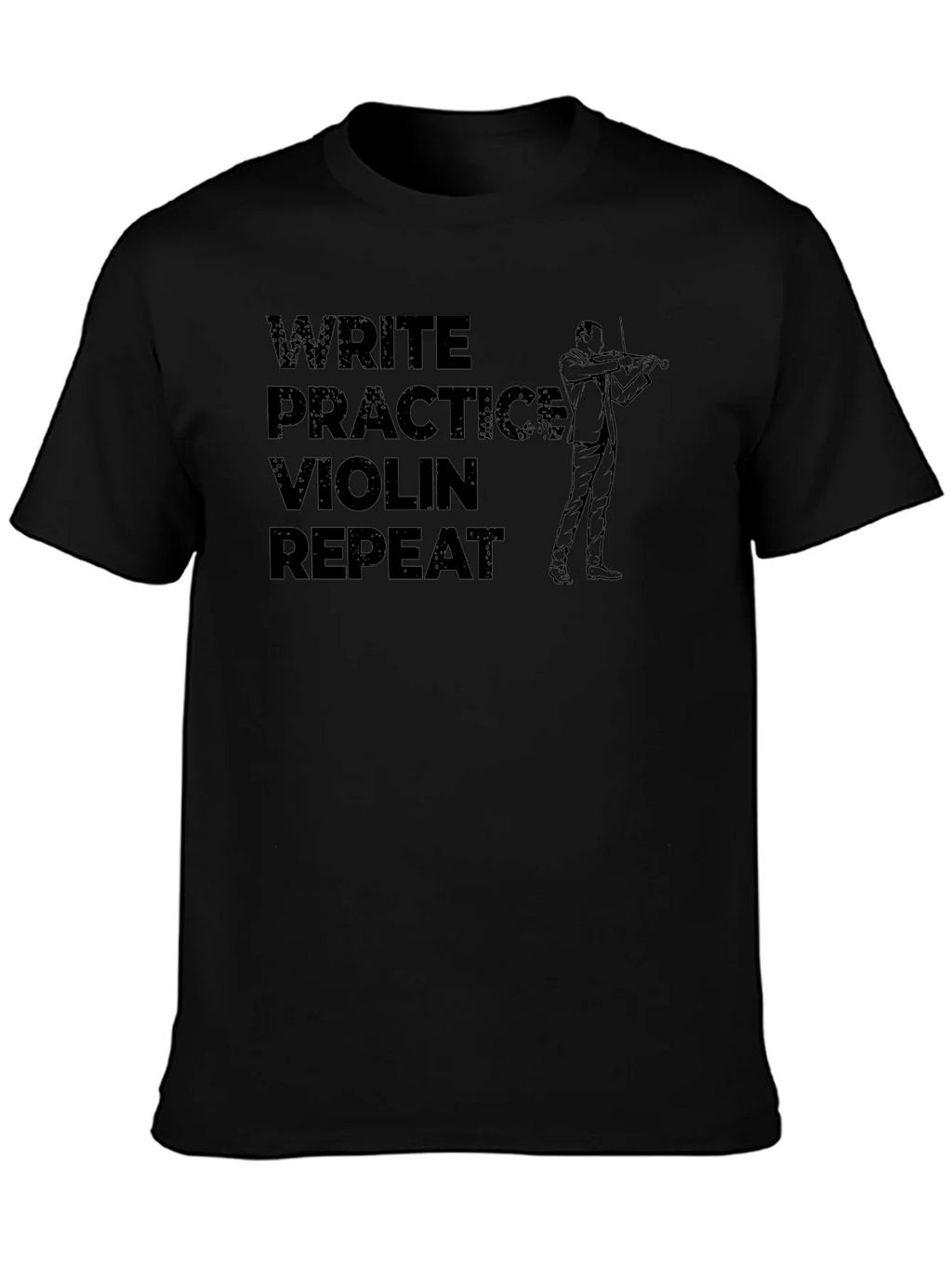 Write Practice Violin Repeat Black T-Shirt product image 1