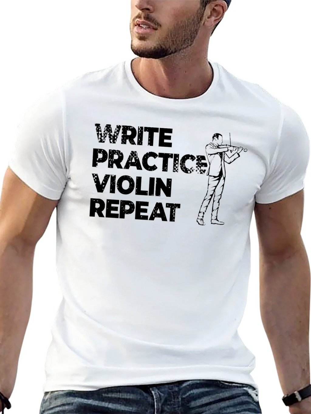 Write Practice Violin Repeat Black T-Shirt product image 6