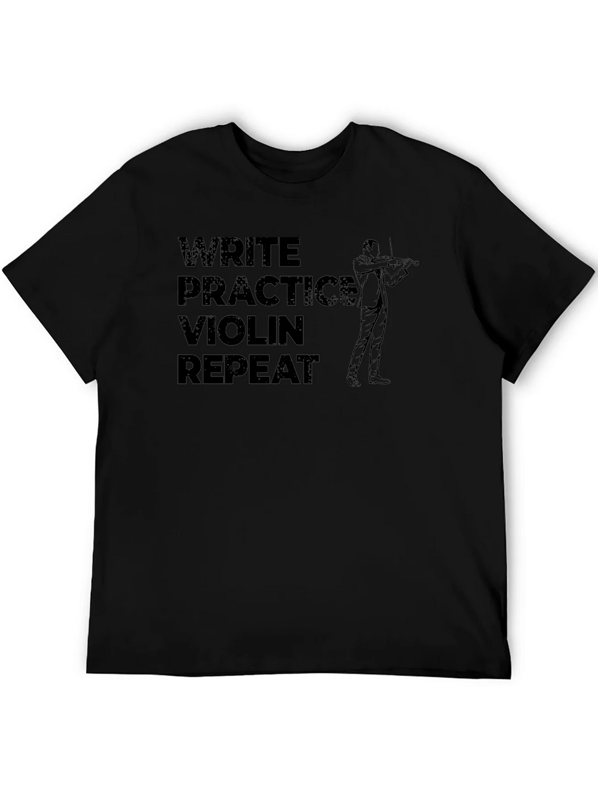 Write Practice Violin Repeat Black T-Shirt product image 2