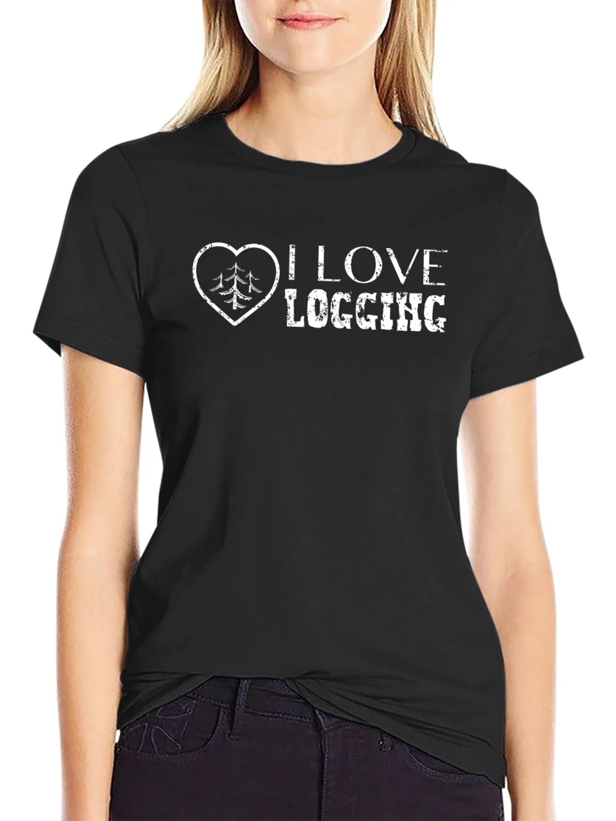 I Love Logging Black T-Shirt product image 2