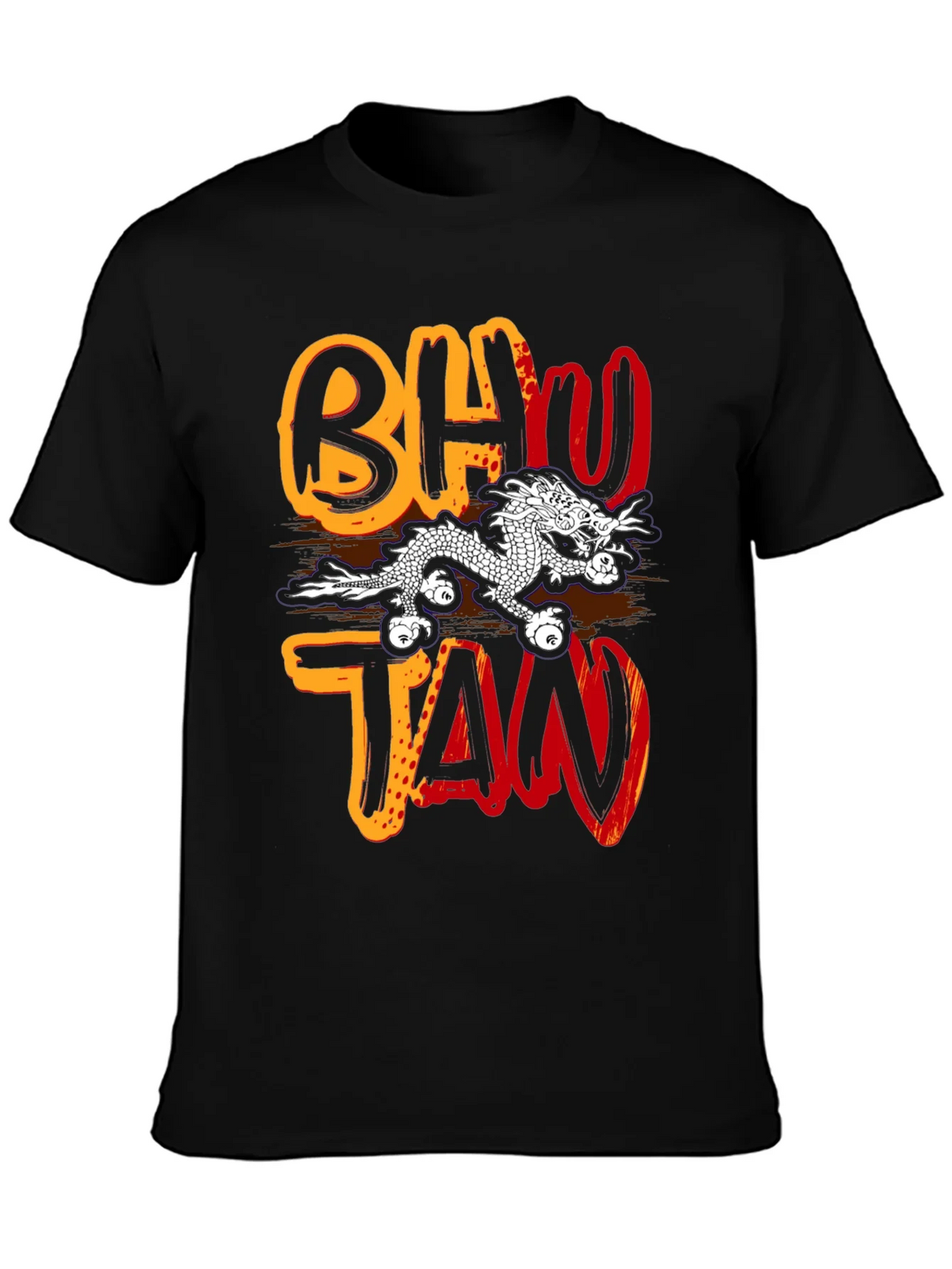 Bhutan Dragon Graphic T-Shirt - Stylish Black Tee product image 1