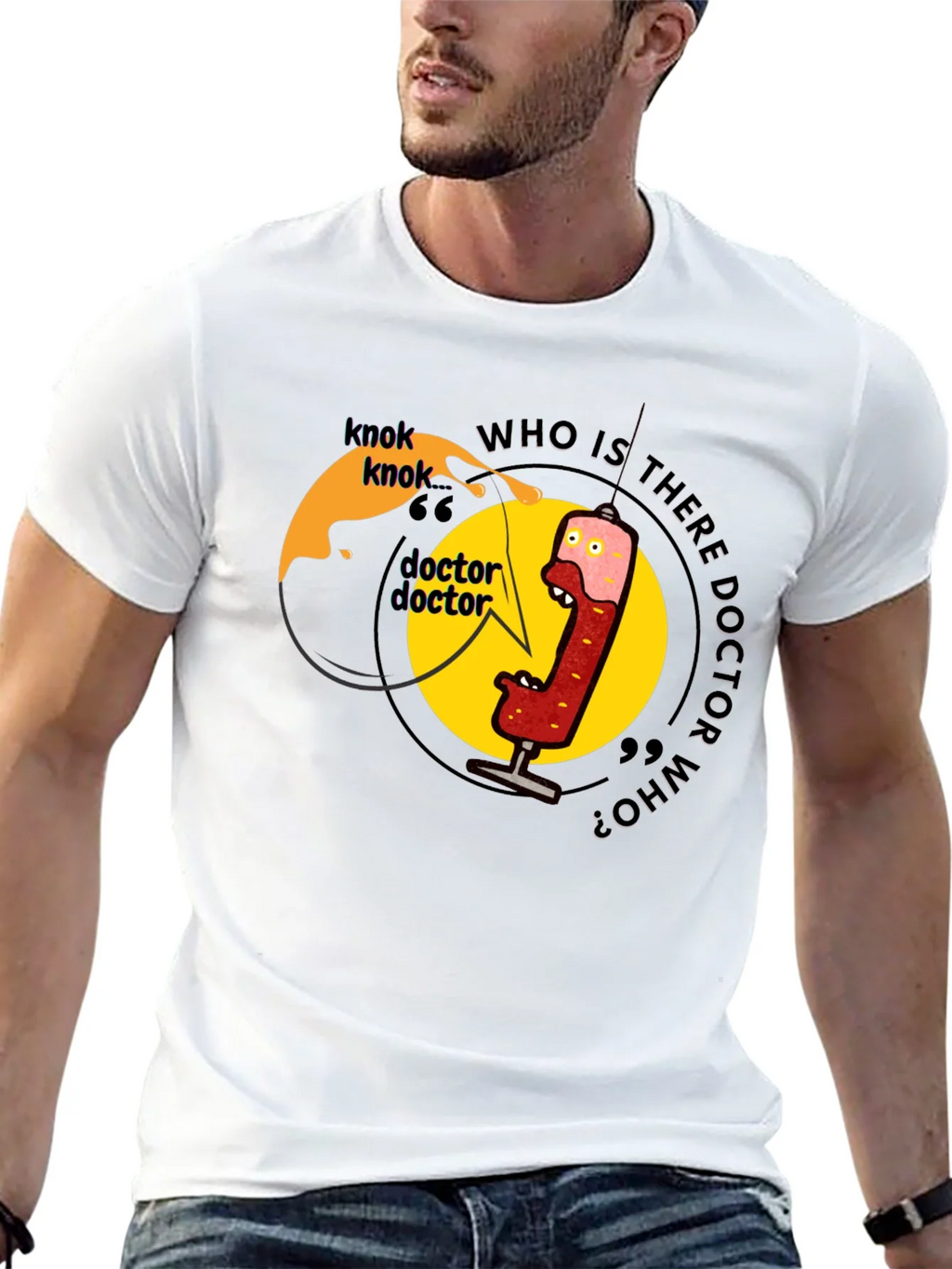 Knock Doctor Who? Black Graphic Tee product image 12