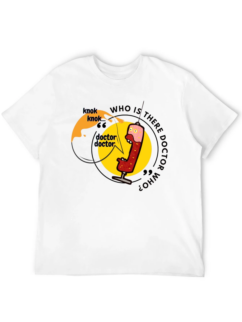 Knock Doctor Who? Black Graphic Tee product image 11