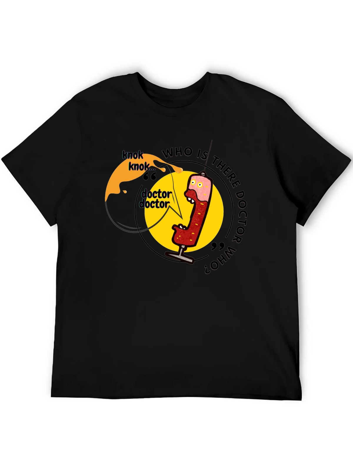 Knock Doctor Who? Black Graphic Tee product image 5