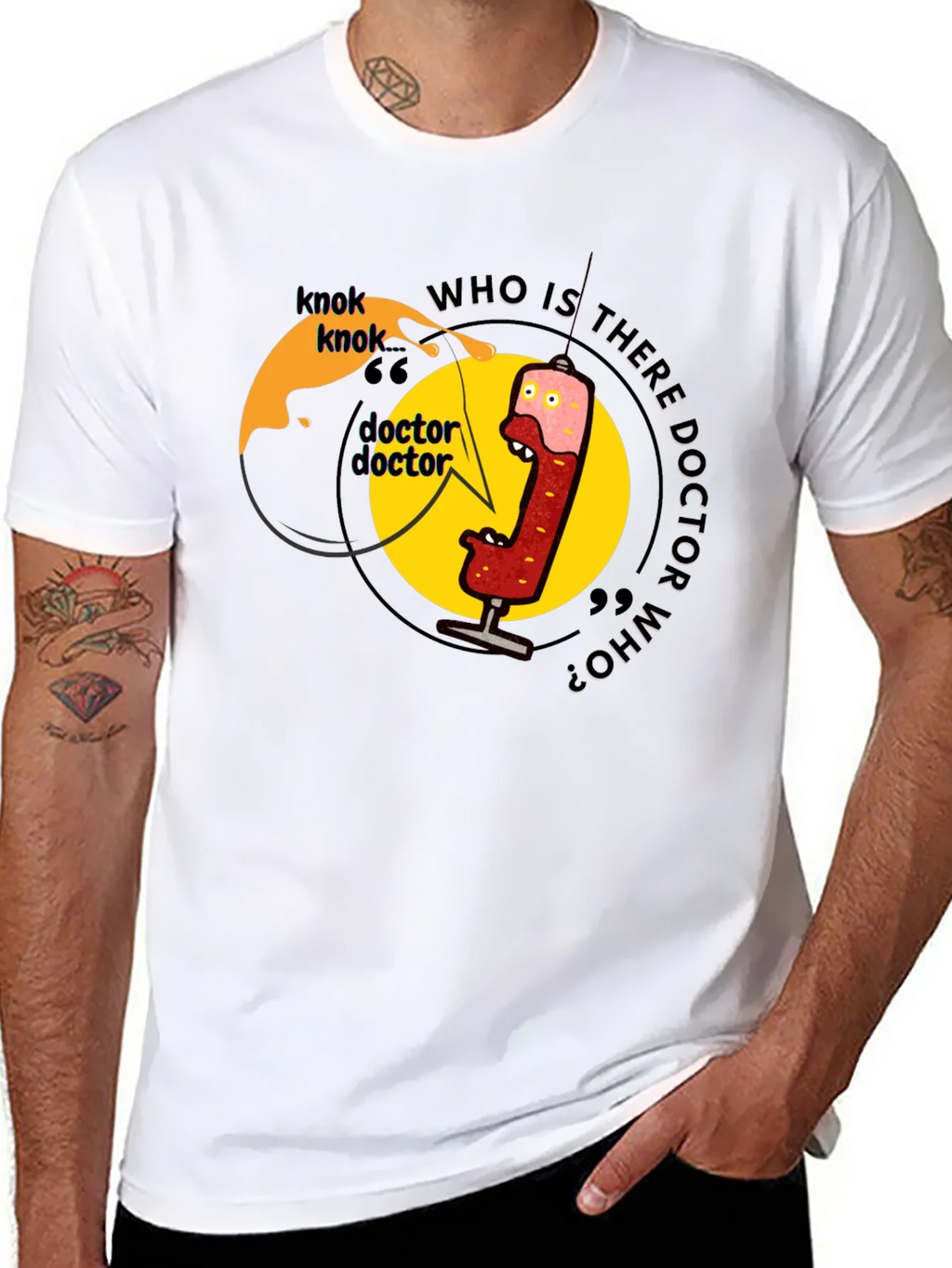 Knock Doctor Who? Black Graphic Tee product image 7