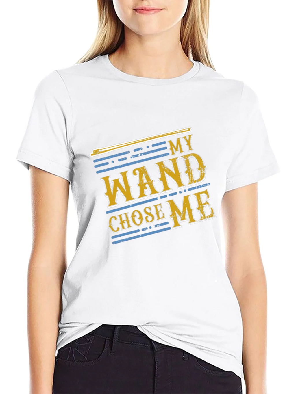 My Wand Chose Me Black Cotton T-Shirt product image 8