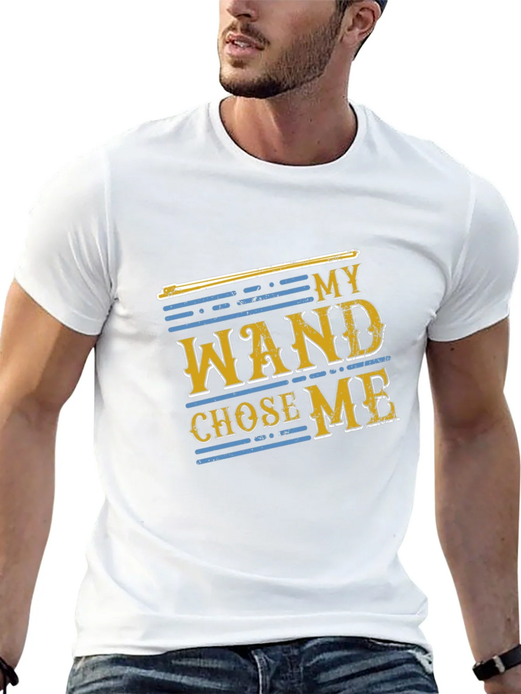 My Wand Chose Me Black Cotton T-Shirt product image 11