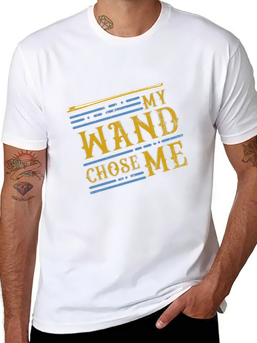 My Wand Chose Me Black Cotton T-Shirt product image 7