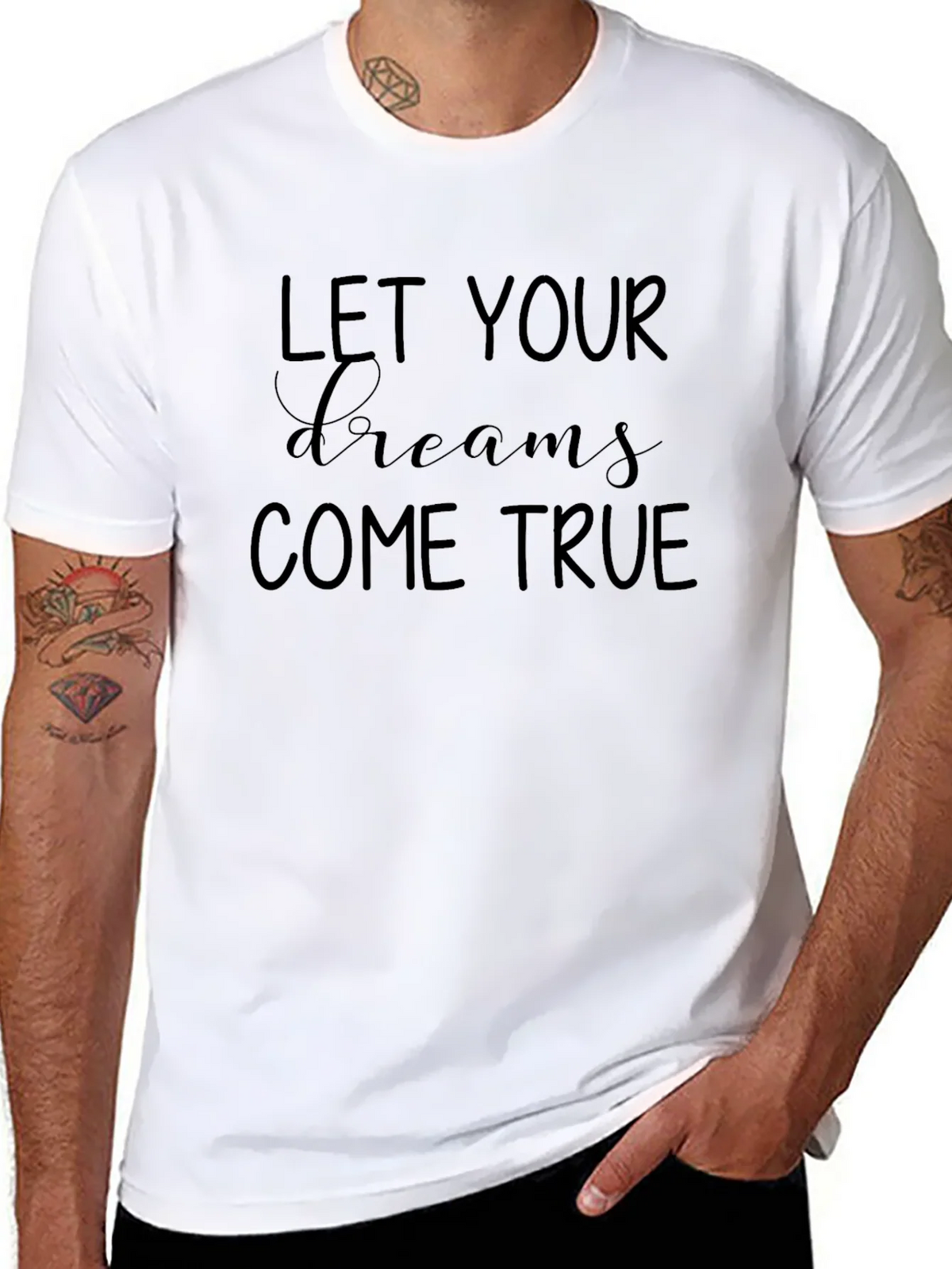Let Your Dreams Come True Black Graphic Tee product image 7