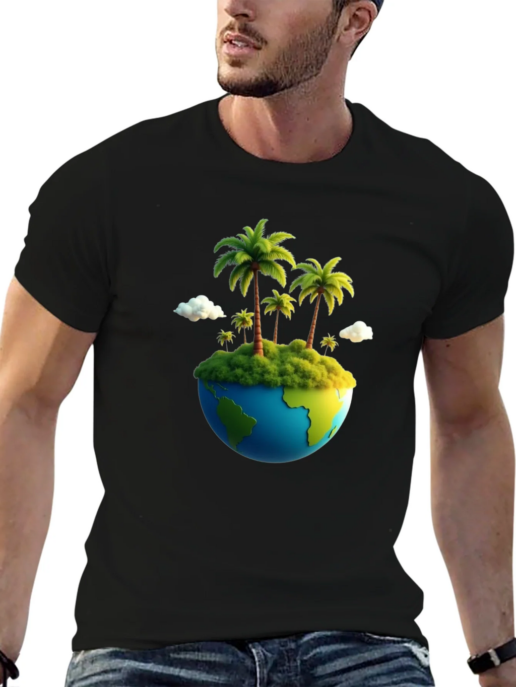 Island Paradise Earth Graphic Tee - Black product image 6