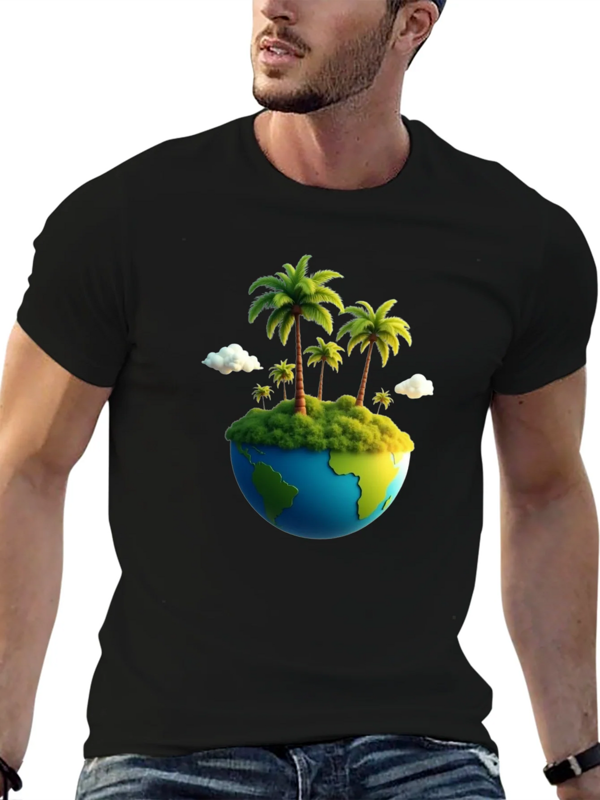 Island Paradise Earth Graphic Tee - Black product image 6