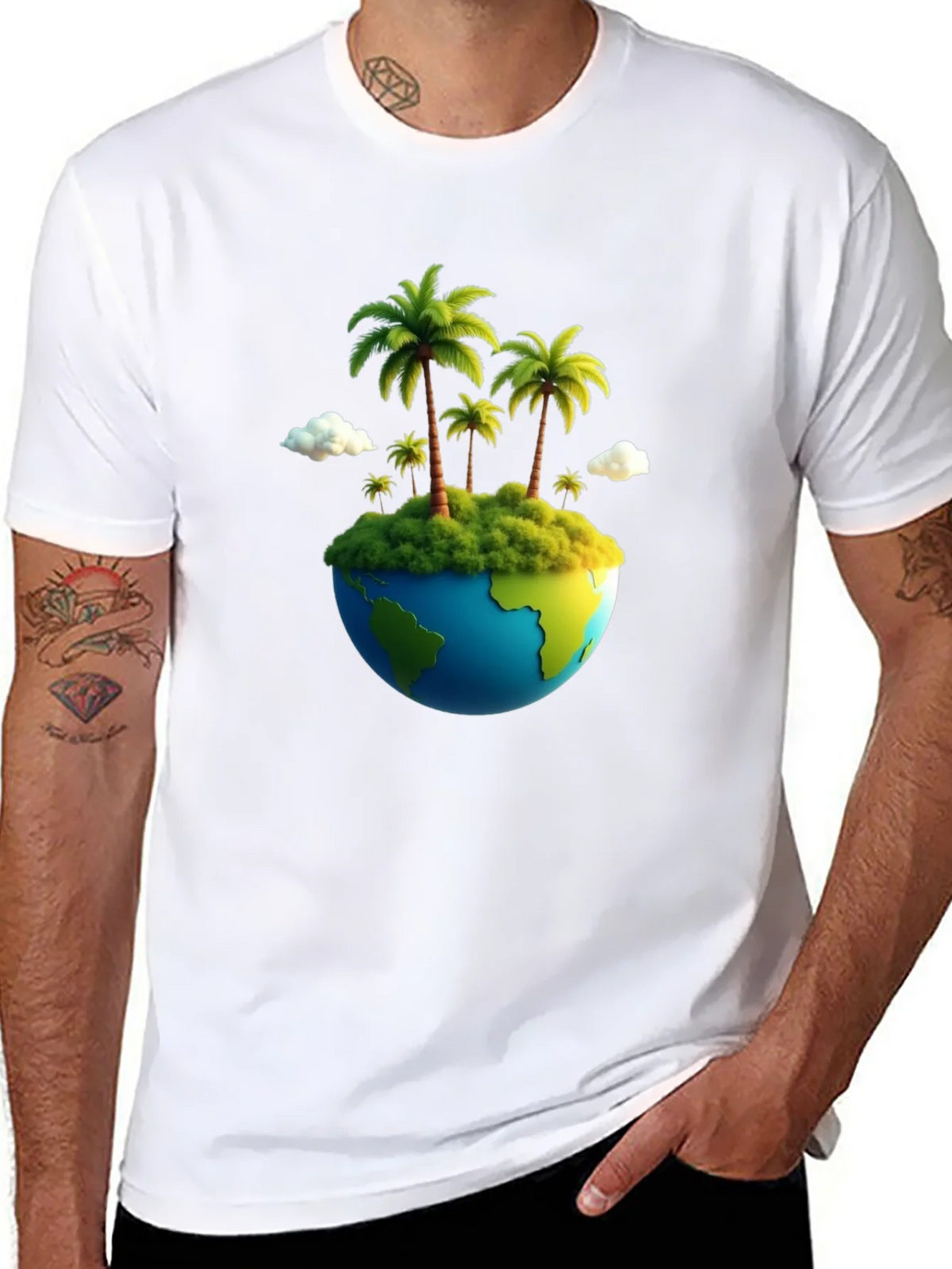 Island Paradise Earth Graphic Tee - Black product image 7