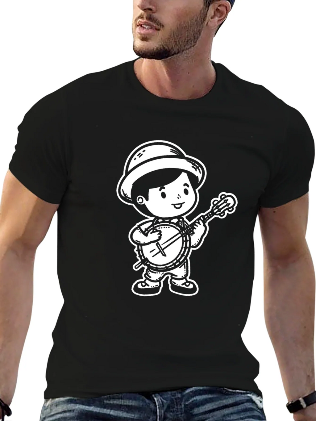 Banjo Boy T-Shirt - Black Cotton Tee product image 6