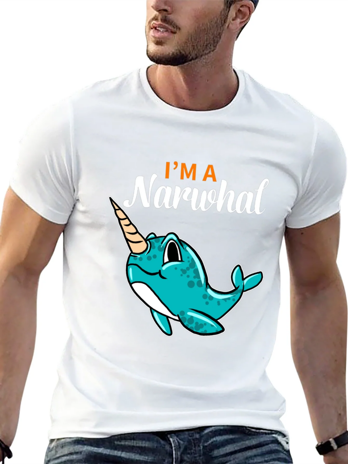 Im a Narwhal Black T-Shirt - Unique Graphic Tee product image 12