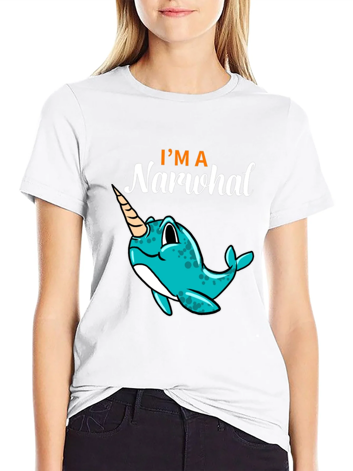 Im a Narwhal Black T-Shirt - Unique Graphic Tee product image 8