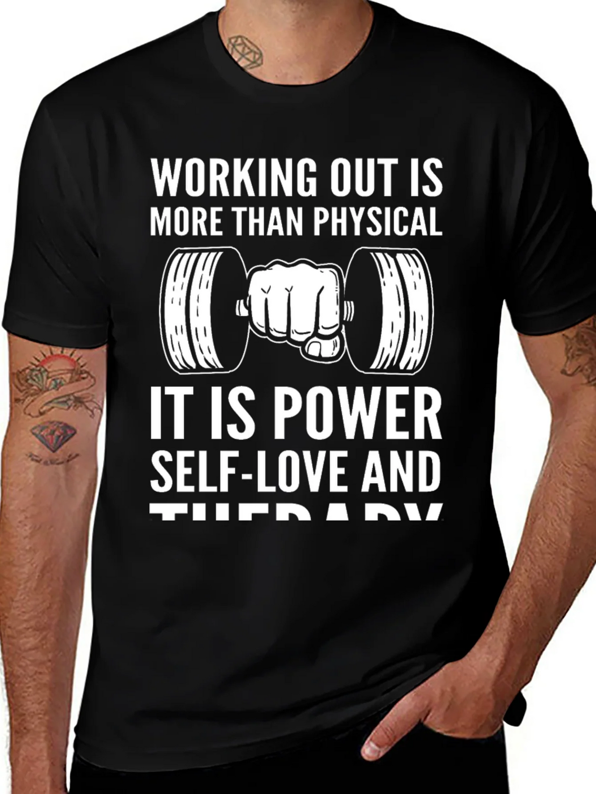 Workout Motivation T-Shirt - Power Self-Love & Therapy product image 1
