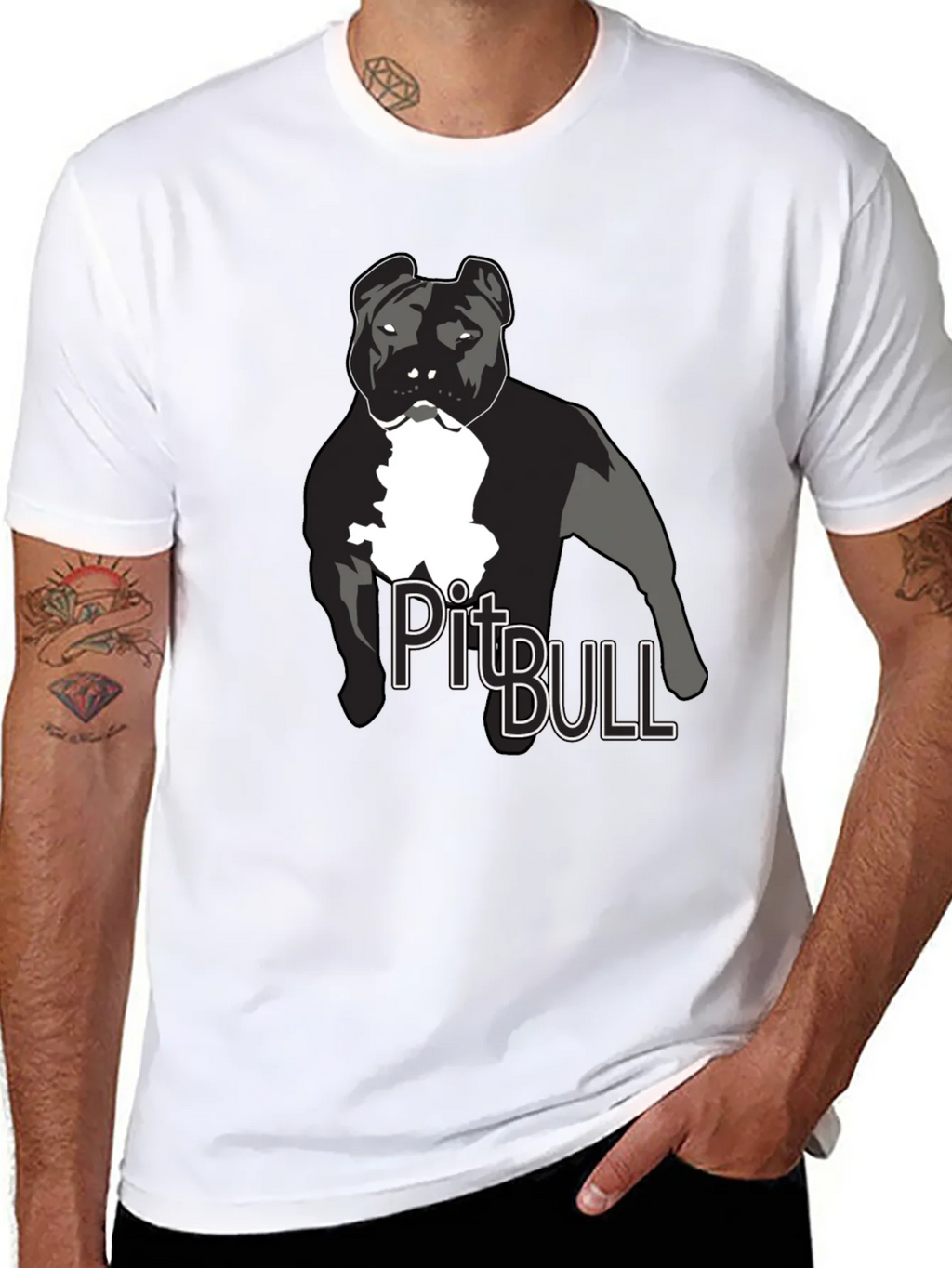 Pitbull Dog Graphic T-Shirt - Black product image 7