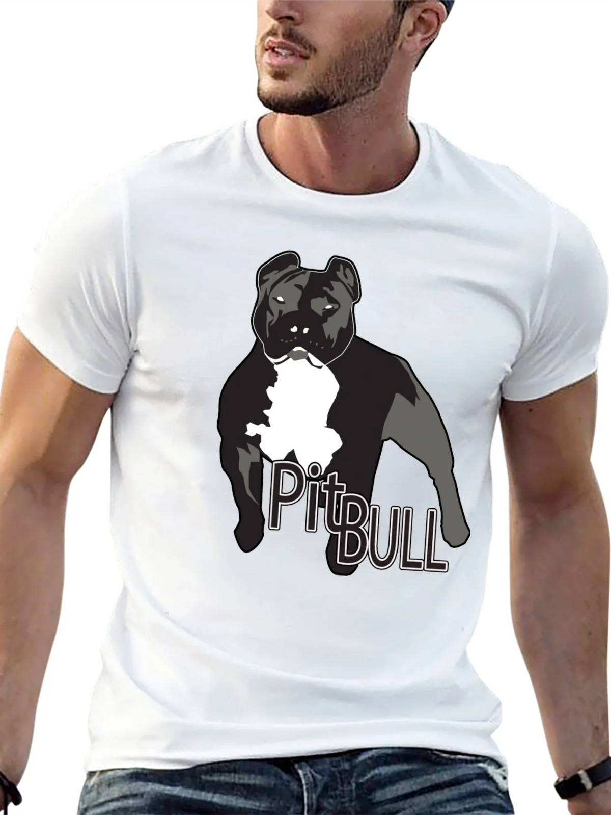 Pitbull Dog Graphic T-Shirt - Black product image 12